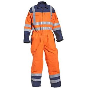 Hydrowear 043419 Marseille Multi Norm FR AST Coverall, 49% Katoen/50% Polyester/1% Antistatische vezels, 48 Maten, Oranje/Navy