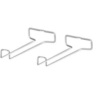 Avilia Set van 2 wijnrekken – afdruipvlak voor wijnglazen, van metaal, 41 x 11 x 4 cm, grijs