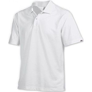 BP 1692-181-21-M uniseks poloshirt, 1/2 mouwen, polokraag met knoopsluiting, 70 cm, 220,00 g/m² stofmix, wit, M