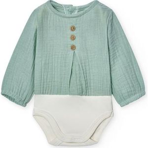 BABIDU Babybody met lange mouwen van 100% katoen, babybody voor pasgeborenen van zachte bamboestof, ademend en hypoallergeen voor de gevoelige huid, knoopsluiting, uniseks kleding voor jongens