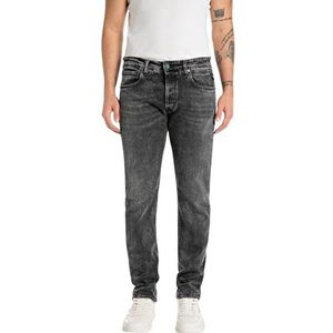 Replay Heren Straight Fit Jeans Grover, 097, donkergrijs, 33W / 32L