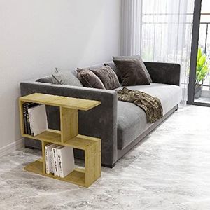 Homemania Salontafel met legplanken, sofa eiken van spaanplaat, 60 x 20 x 59,4 cm