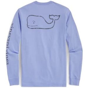 Vineyard Vines Heren T-shirt met lange mouwen vintage walvis zak T-shirt Jake Blue, XS