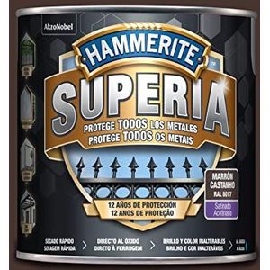 Hammerite Superia email, roestvrij, waterbestendig, gesatineerd, donkerbruin, 2,5 l