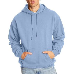 Hanes Ultieme katoenen zwaargewicht pullover hoodie sweatshirt voor heren, zwaargewicht, Lichtblauw, M