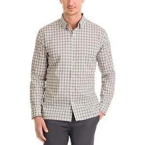 Van Heusen Heren Classic Fit Vlekschild Nooit Tuck Stretch Patroon Button Down Shirt, Chinchilla Plaid, S