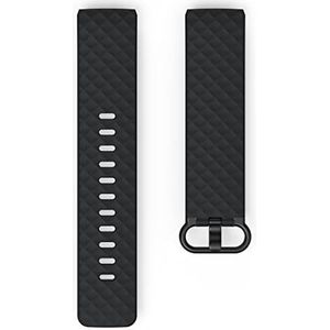 Hama Fitbit horlogeband 22 mm (verstelbare reservearmband voor smartwatch Fitbit Charge 3 en Charge 4, Fitbit armband om te vervangen, wisselarmband van TPU, roestvrijstalen gesp), zwart