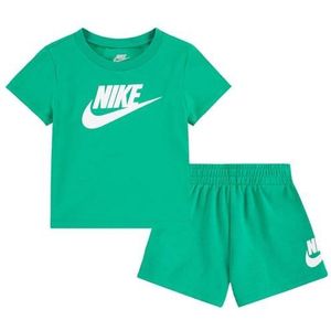 Nike Kinderpak Club T-shirt en shorts set 66L596, Groen, 12 Maanden