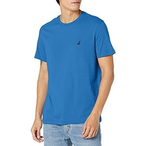 Nautica Poloshirt voor heren, korte mouwen, solide, ronde hals, Helder kobaltblauw, XXL