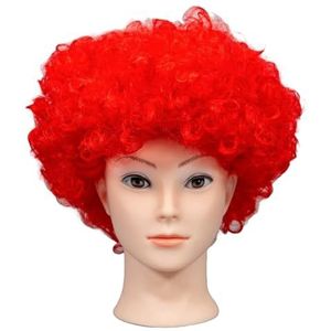 Gifts 4 All Occasions Limited SHATCHI-1457 Shatchi-Red krullende Afropruik voor kostuumfeesten, disco-clown, unisex, jaren 70