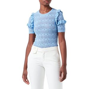 PIECES Dames Pcvaya Ss O-hals Knit, Little Boy Blue, XL
