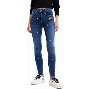 Desigual Dames Regular Dames Denim Lange Broek, Blauw, 34