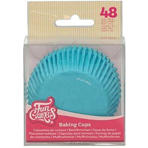 FunCakes Baking Cups Turquoise: Perfect voor alle cupcakes, Cupcakes en meer, Taart decoratie, pk/48