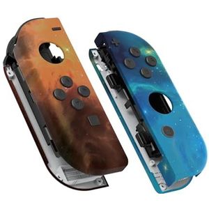 eXtremeRate Cover Grip Behuizing Joycon Controller met Knoppen Kit, DIY Vervangende Shell Case voor Nintendo Switch&Switch OLED Joycon(Geen Joycon)-Goud Ster Universu