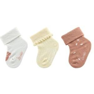 Sterntaler Babysokken voor meisjes, 3 stuks, bloesem, ecru, 16 EU
