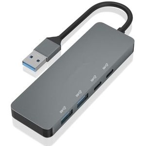 USB 3.2 Gen2 10G HUB met 2 x USB-C en 3 x USB-A, 15 cm lengte, ideaal voor het aansluiten van meerdere apparaten en voor het uitbreiden van poorten.