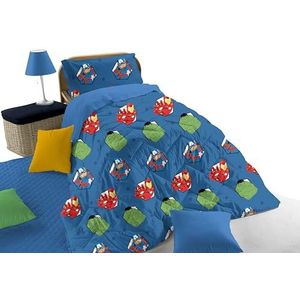 Avengers winterdekbed voor eenpersoonsbed, blauw, katoen, Marvel, 170 x 260 cm, bed voor kinderkamer