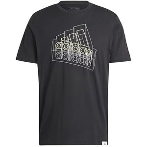 adidas Heren TECH BOS GRAPHIC TEE, BLACK, S
