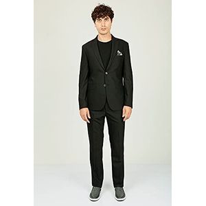 Bonamaison Herenpak Regular Fit 6 Drop Business Suit Broek Set, Zwart, Standaard