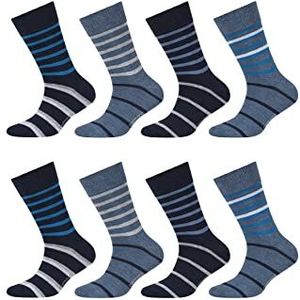 Camano Unisex Kinderen Online Children ca-Soft BCI Cotton 8-pack sokken, blauw, 27/30, blauw