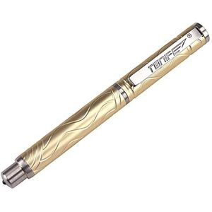 Tonife Gent Tactische pen, draagbaar, militair, voor zelfverdediging, professioneel gereedschap voor zelfverdediging, multifunctioneel, voor auto, kantoor, camping, survival (goud)