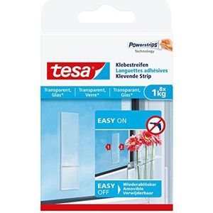 Tesa 77733-00000-00 Plakstrips voor transparant en glas, 1 kg, wit