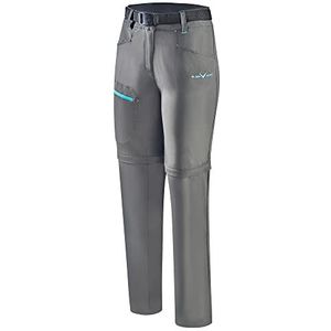 Black Crevice Trekkingbroek voor dames, wandelbroek voor dames, outdoorbroek, waterafstotend en sneldrogend, duurzame en ademende outdoorwandelbroek met praktische zakken, anthraciet/turquoise, 36