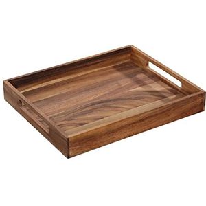 Zassenhaus Serveerdienblad hout | rechthoekig | 44 x 36 x 6 cm | met handgrepen | ontbijtdienblad | houten dienblad decoratie | tablet voor servies | duurzaam geteeld acaciahout