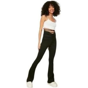 Trendyol Dames TWOAW22PL0240 broek, zwart, S, Zwart, S