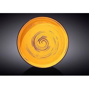 Wilmax WL-669419/A Porseleinen ronde platte borden, geel, diameter 23 cm