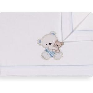 3-delige beddengoedset voor babywieg OSO COLUMPIO en blanco azul · 100% katoen · lakens voor mini-kinderbed