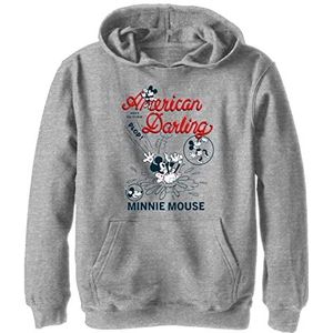 Disney Characters Minnie Darling Comic Boy's Hooded Pullover Fleece, Athletic Heather, Small, Athletic Heather, S
