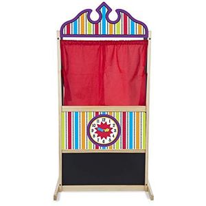 Melissa & Doug Luxe poppentheater (stevig, niet-kantelend onderstel, velours gordijnen, 132,08 cm H × 45,72 cm B × 62,865 cm L)