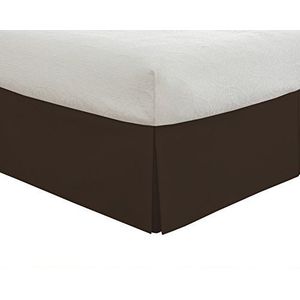 Lux Hotel Tailored Bed Rok Classic 14"" Drop Lengte Geplooide Styling, Queen, Chocolade