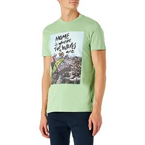 Springfield T-shirt Foto Bici Surf, groen, S voor heren
