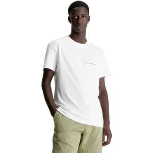 Calvin Klein Jeans Heren Institutioneel T-shirt S/S gebreide tops, Helder Wit, XS