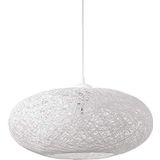 EGLO Hanglamp Campilo, 1 lichtpunt, moderne hanglamp van textieldraad en kunststof, eettafellamp in wit, woonkamerlamp hangend met E27-fitting, Ø 45 c