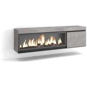 Skraut Home | TV-Meubel, Lowboard | Woonkamer, Eetkamer | 150x45x35cm | Voor tv's tot 65 | TV-Tafel | Moderne stijl | Zwart
