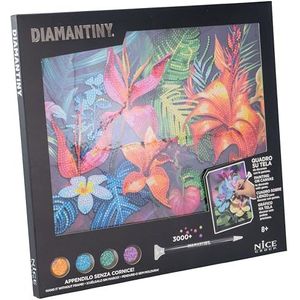 DIAMANTINY - Tropische bloemen schilderen op nummer, meerkleurig, 32 x 30 x 2 cm, 96562