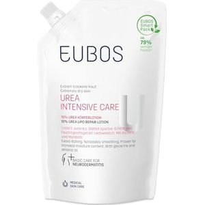 EUBOS UREA INTENSIVE CARE, 10% UREA bodylotion navulzak, vochtverzorging voor droge, schilferige huid, verlicht jeuk, huidvriendelijkheid dermatologisch getest, 400 ml