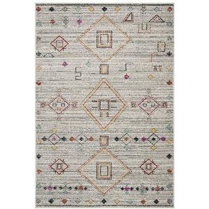 Safavieh Adirondack Collection Marokkaans Boho Tribal tapijt voor woonkamer, eetkamer slaapkamer - Adirondack Collectie, laagpolig, lichtgrijs en rood, 61 x 91 cm