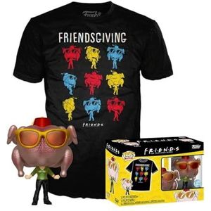 Funko Pop! & Tee: Friends - Monica with Turkey with Turkey - Large - T-shirt - kleding met een vinylfiguur om te verzamelen - cadeau-idee - speelgoed en top met korte mouwen - tv-fans