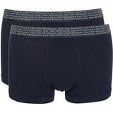 EMPORIO ARMANI Heren Allover Logo Elastische 2-Pack Trunk, Blauw, S, Blauw, S
