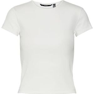 VERO MODA Vmchloe Ss Short Top JRS Noos T-shirt voor dames, wit (snow white), M