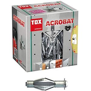 TOX Metalen holtepluggen Acrobat M6 x 65 mm verzinkt, voor bevestigingen in gipsplaten, 25 stuks, 035101131