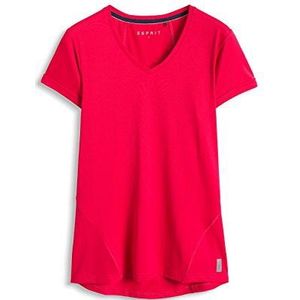 ESPRIT Sports dames sport T-shirt 016ei1k003 - E-dry functionele T-shirt met V-hals