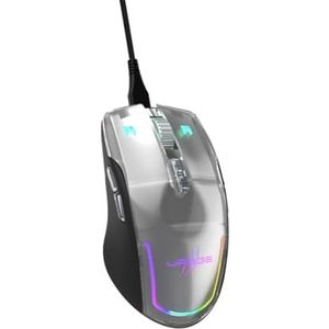 uRage Reaper 515 verlichte bekabelde gamingmuis (9 programmeerbare toetsen, optische sensor 12.000 dpi, RGB, clics gaming TTC-goud, Uflex USB-C-kabel) zwart