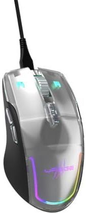 uRage Reaper 515 verlichte bekabelde gamingmuis (9 programmeerbare toetsen, optische sensor 12.000 dpi, RGB, clics gaming TTC-goud, Uflex USB-C-kabel) zwart