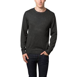 Lower East Heren Trui met ronde hals, Antraciet melange, S