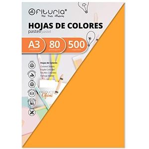 Verpakking met 500 vellen, kleur lichtoranje, maat A3 80 g